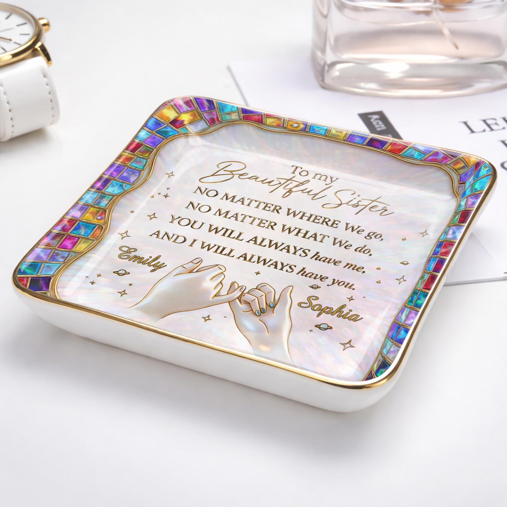 To My Beautiful Sister, You Will Always Have Me, Hands and Stars Design