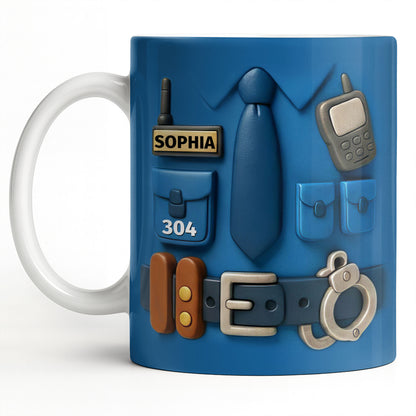 Protecting And Serving With Pride Every Day Police Uniform With Handcuffs And Radio