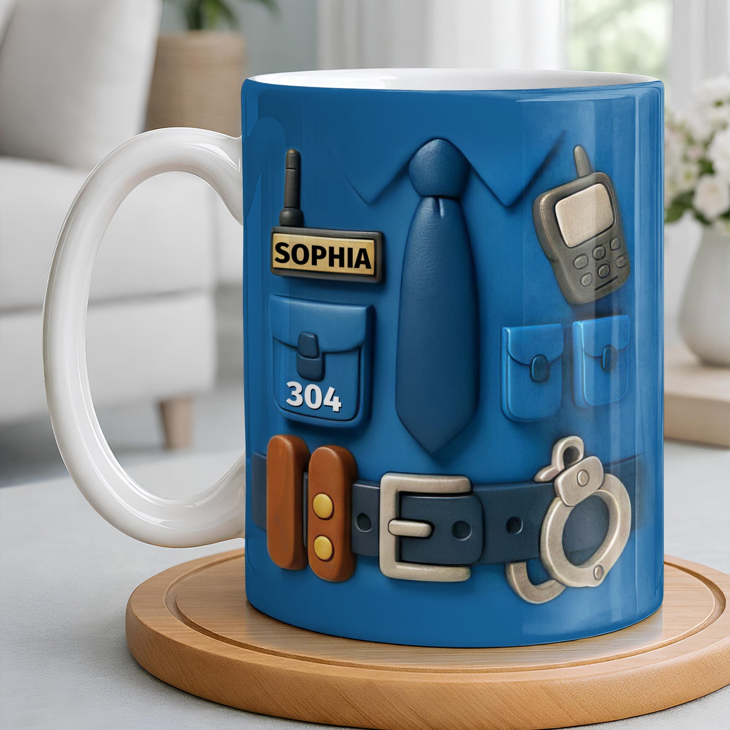 Protecting And Serving With Pride Every Day Police Uniform With Handcuffs And Radio