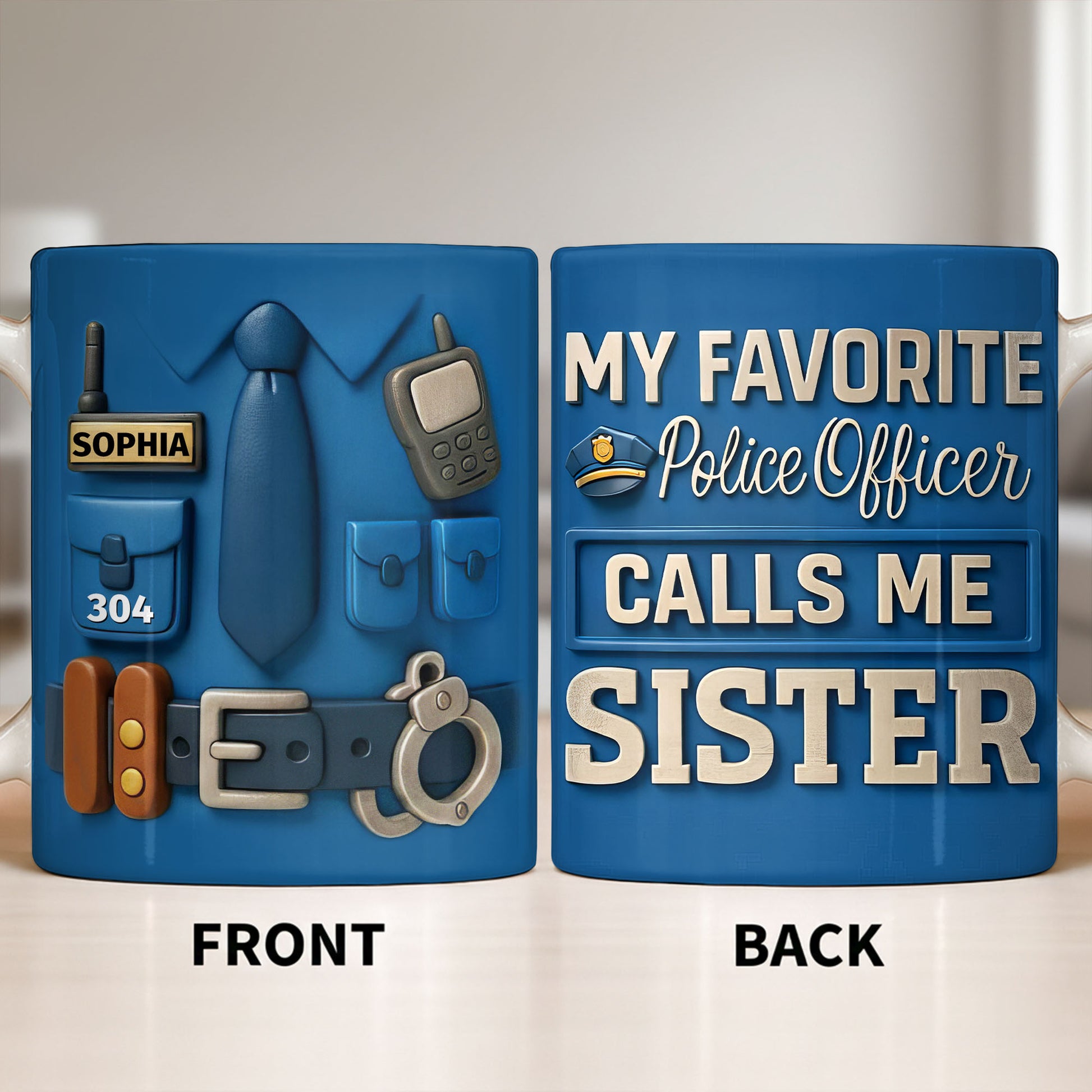 Protecting And Serving With Pride Every Day Police Uniform With Handcuffs And Radio