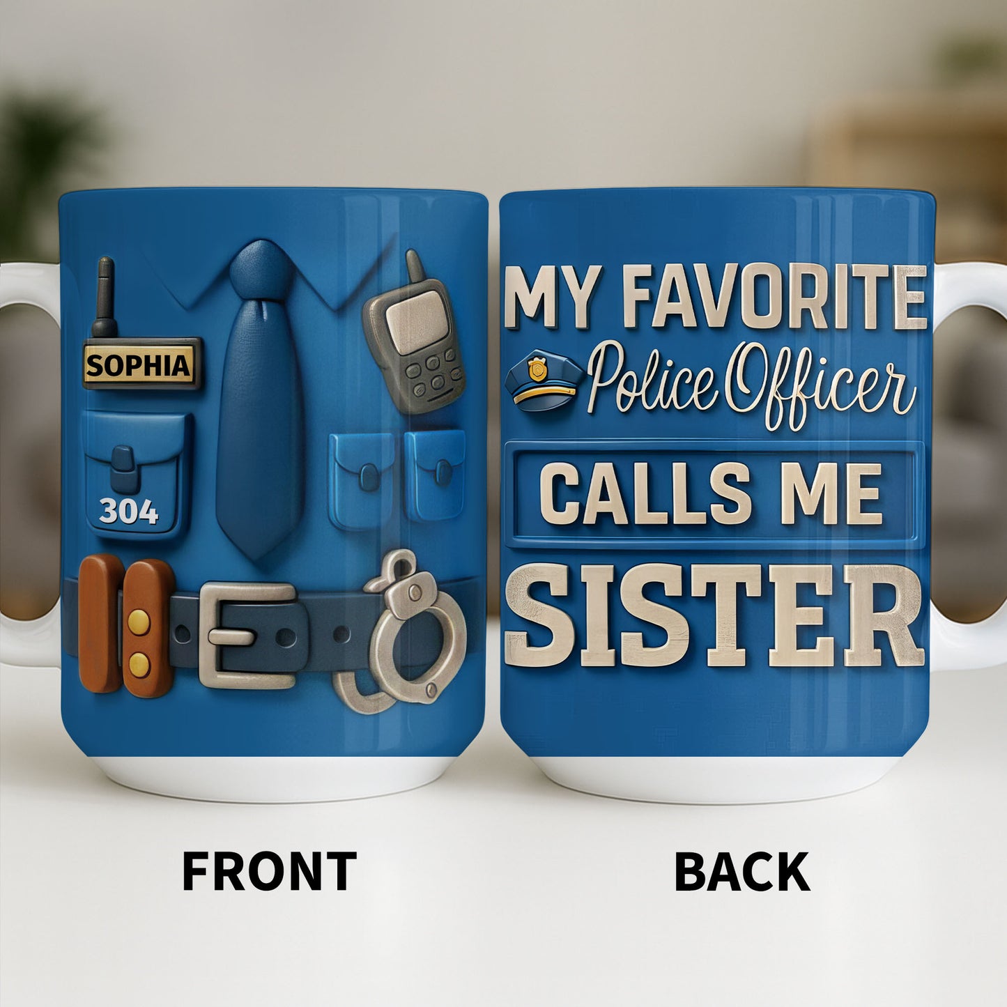 Protecting And Serving With Pride Every Day Police Uniform With Handcuffs And Radio