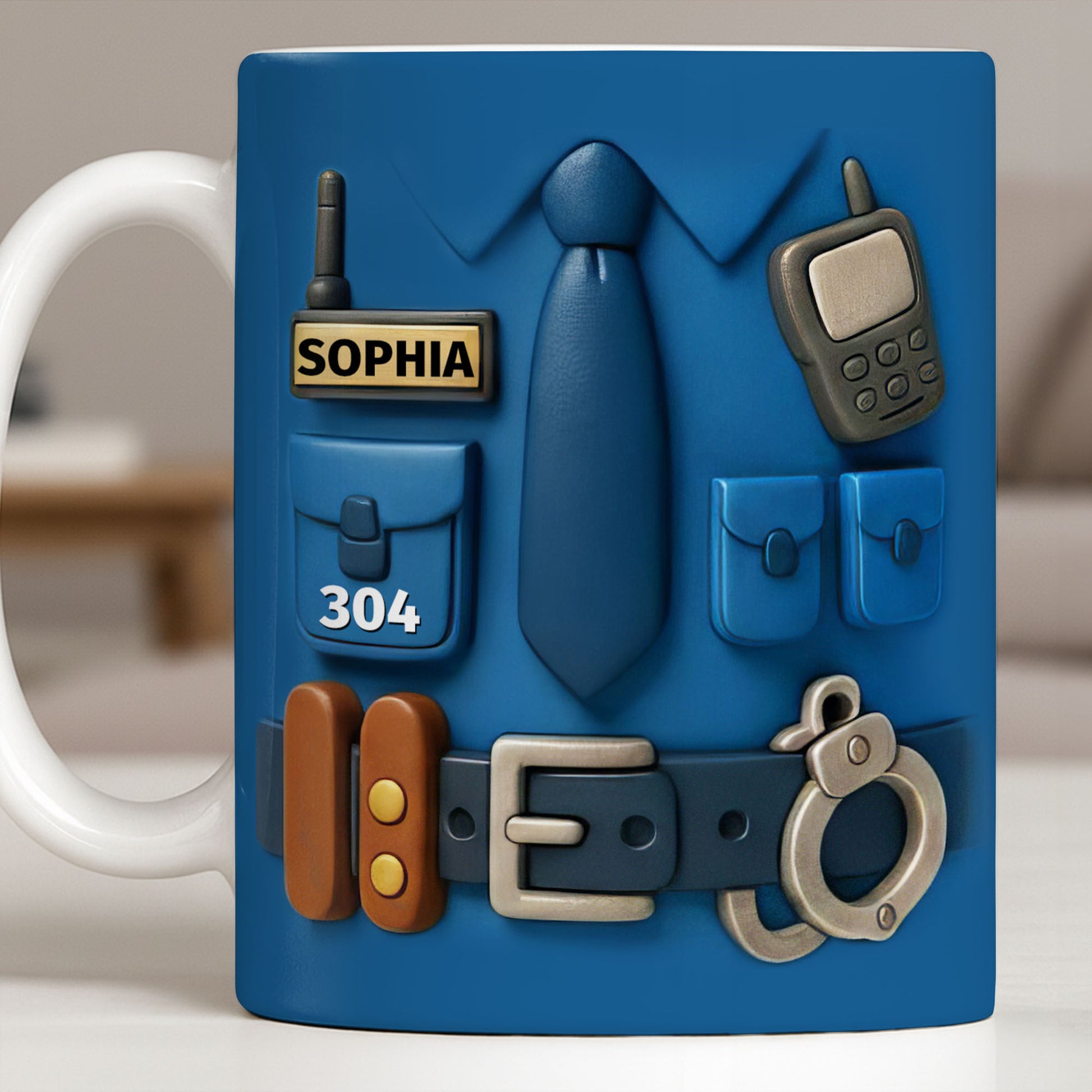 Protecting And Serving With Pride Every Day Police Uniform With Handcuffs And Radio