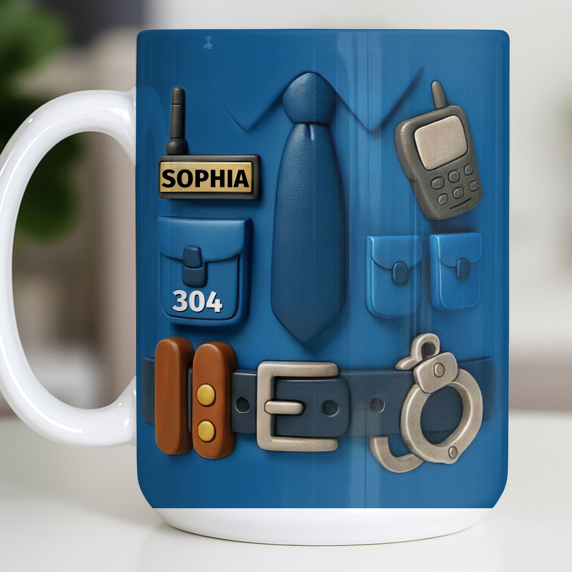 Protecting And Serving With Pride Every Day Police Uniform With Handcuffs And Radio