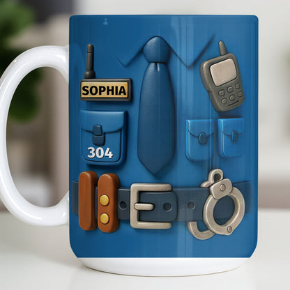 Protecting And Serving With Pride Every Day Police Uniform With Handcuffs And Radio