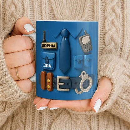 Protecting And Serving With Pride Every Day Police Uniform With Handcuffs And Radio