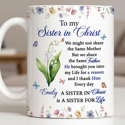 To My Sister In Christ Flower And Butterfly Floral Gift