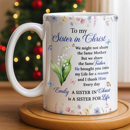 To My Sister In Christ Flower And Butterfly Floral Gift
