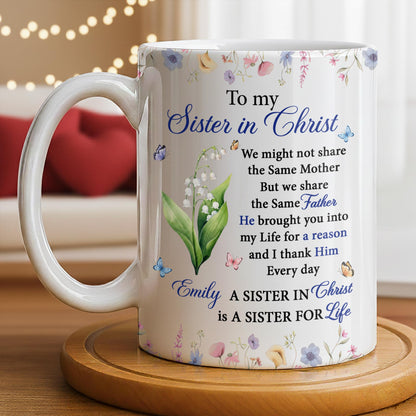 To My Sister In Christ Flower And Butterfly Floral Gift