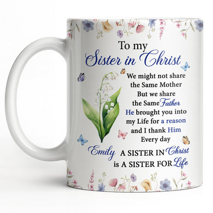 To My Sister In Christ Flower And Butterfly Floral Gift