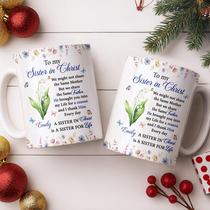 To My Sister In Christ Flower And Butterfly Floral Gift