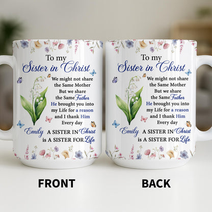 To My Sister In Christ Flower And Butterfly Floral Gift
