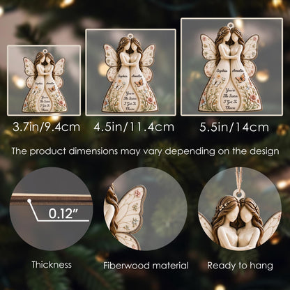 You're The Sister I Got To Choose Angels And Flowers - Personalized Custom Wood Ornament, Custom Shaped - SIS235_WDO
