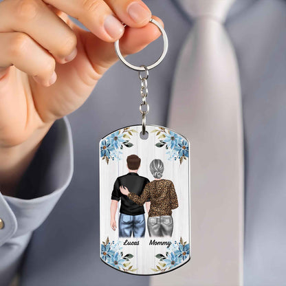 To My Son, The Only Thing Better Than Being Your Mother, Flowers and People - Personalized Stainless Steel Keychain - SON001_KCX