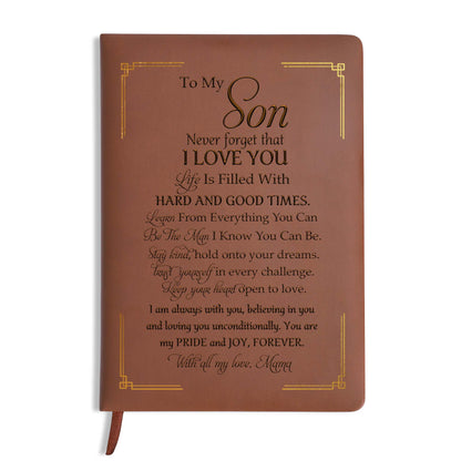 Never Forget That I Love You Custom Leather Journal