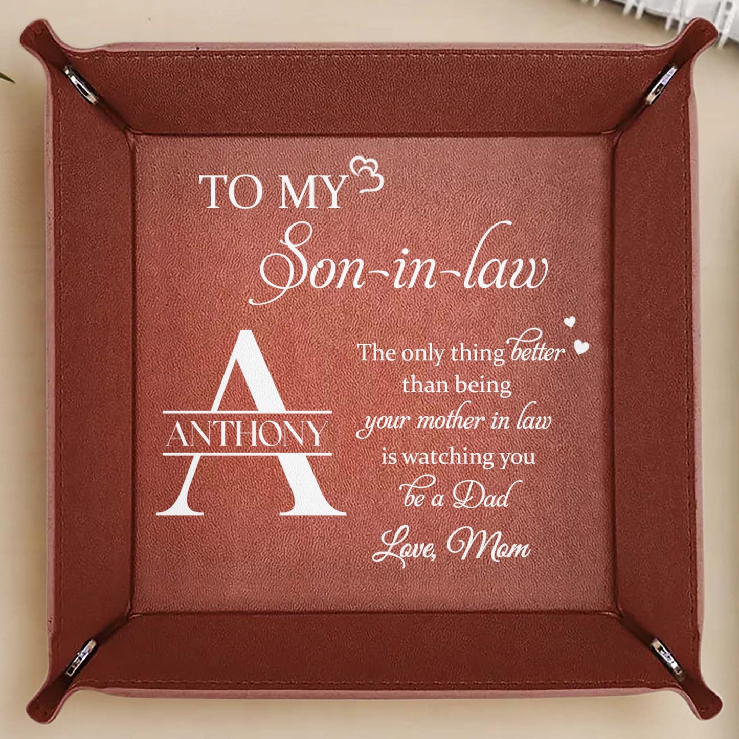 To My Son-in-law, The only thing better than being your mother in law is watching you be a Dad, Hearts