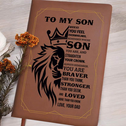 Encouraging Words For Son Featuring Crown And Lion