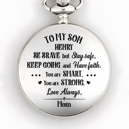 Be Brave But Stay Safe, Keep Going, Silver Plated Watch With Hearts