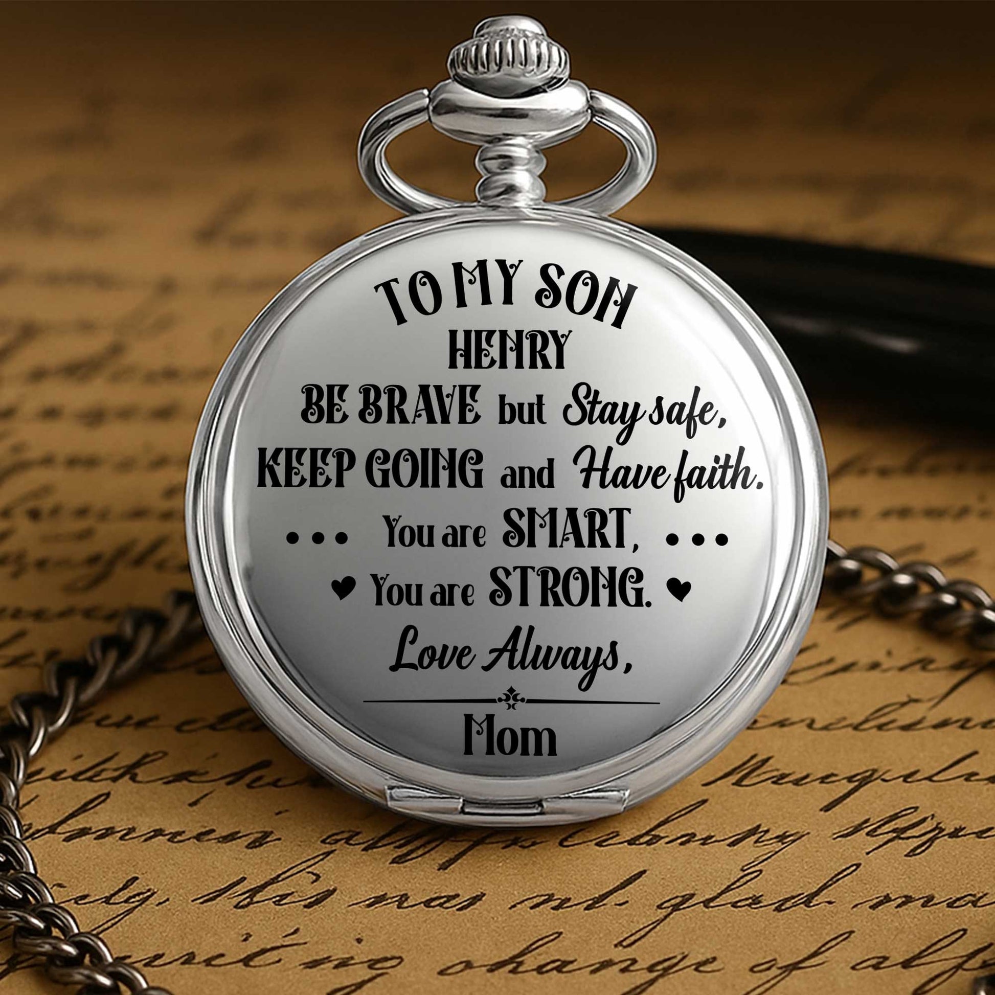 Be Brave But Stay Safe, Keep Going, Silver Plated Watch With Hearts