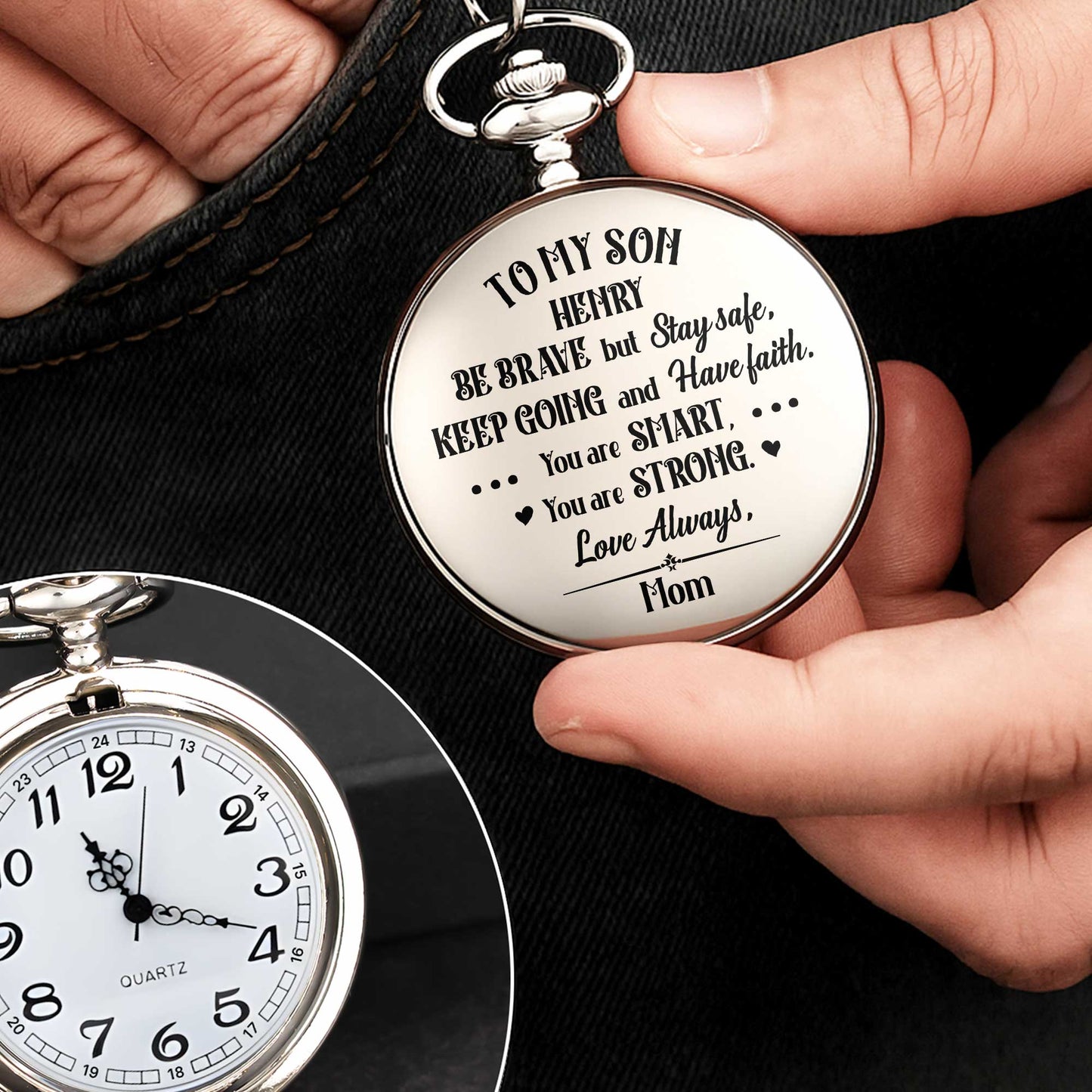 Be Brave But Stay Safe, Keep Going, Silver Plated Watch With Hearts