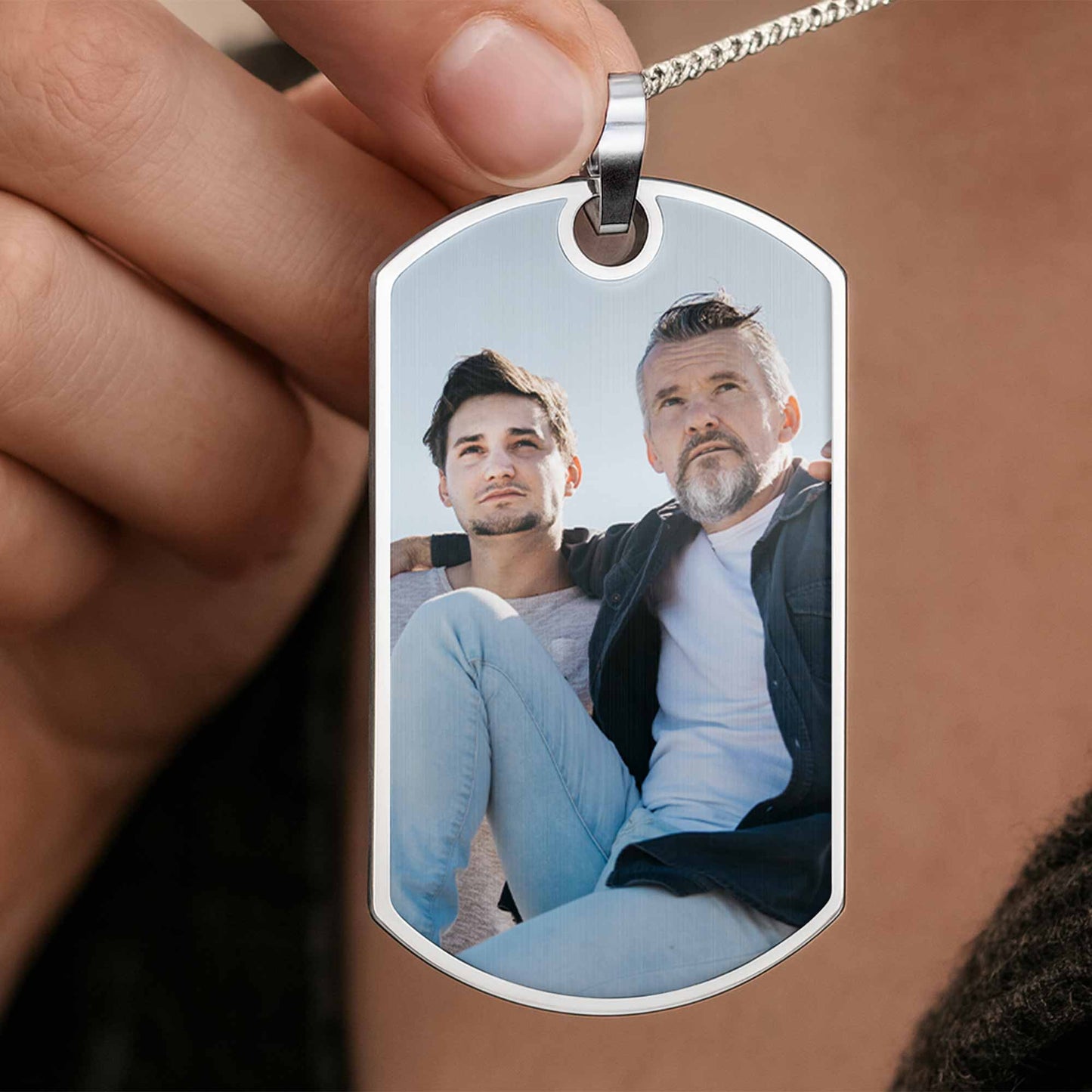 To My Son Always Remember You Are Braver, Dog Tag, Photo