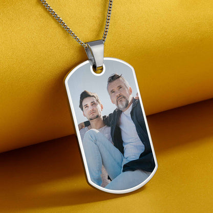 To My Son Always Remember You Are Braver, Dog Tag, Photo