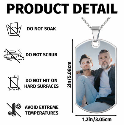 To My Son Always Remember You Are Braver, Dog Tag, Photo