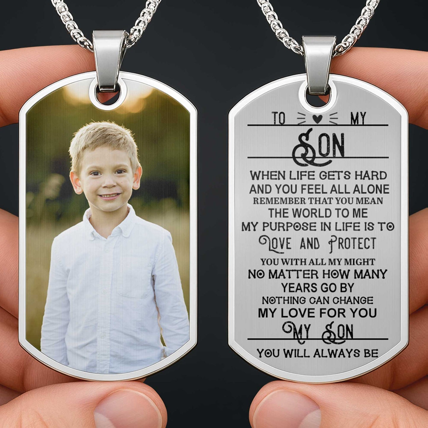 Capture Precious Moments With a Customizable Dog Tag Featuring Beloved Photo - Personalized Custom Dog Tag Necklace - SON017_DTNECK