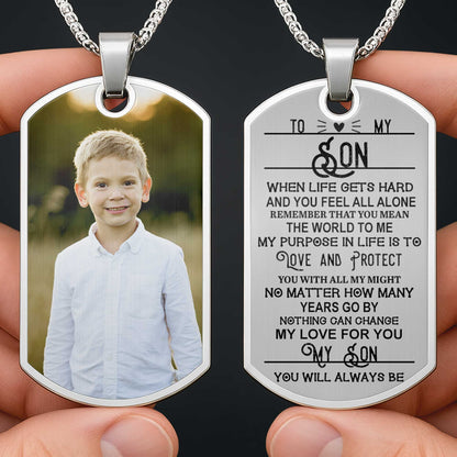 Capture Precious Moments With a Customizable Dog Tag Featuring Beloved Photo - Personalized Custom Dog Tag Necklace - SON017_DTNECK