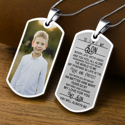 Capture Precious Moments With a Customizable Dog Tag Featuring Beloved Photo - Personalized Custom Dog Tag Necklace - SON017_DTNECK