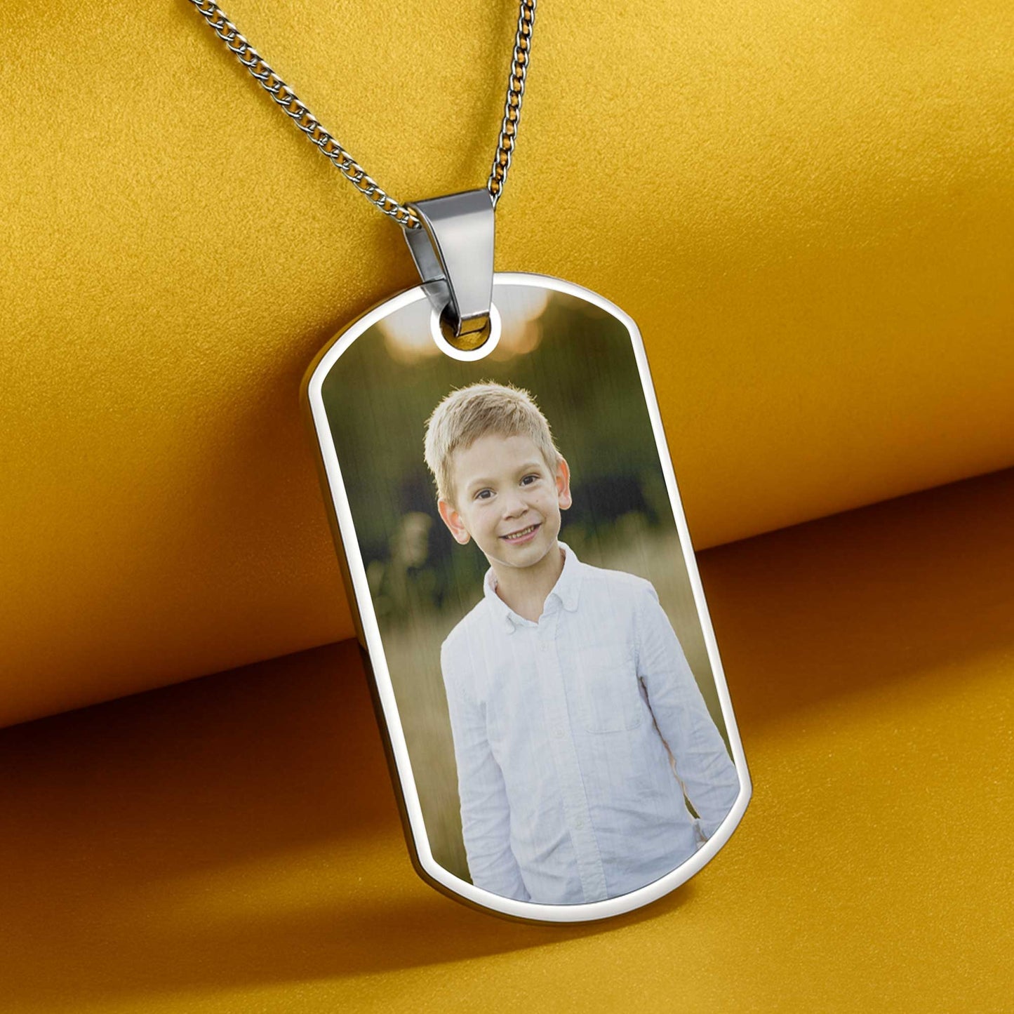 Capture Precious Moments With a Customizable Dog Tag Featuring Beloved Photo - Personalized Custom Dog Tag Necklace - SON017_DTNECK