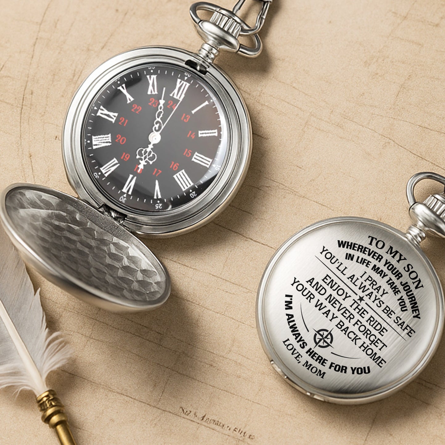 Wherever Your Journey, Compass Pocket Watch