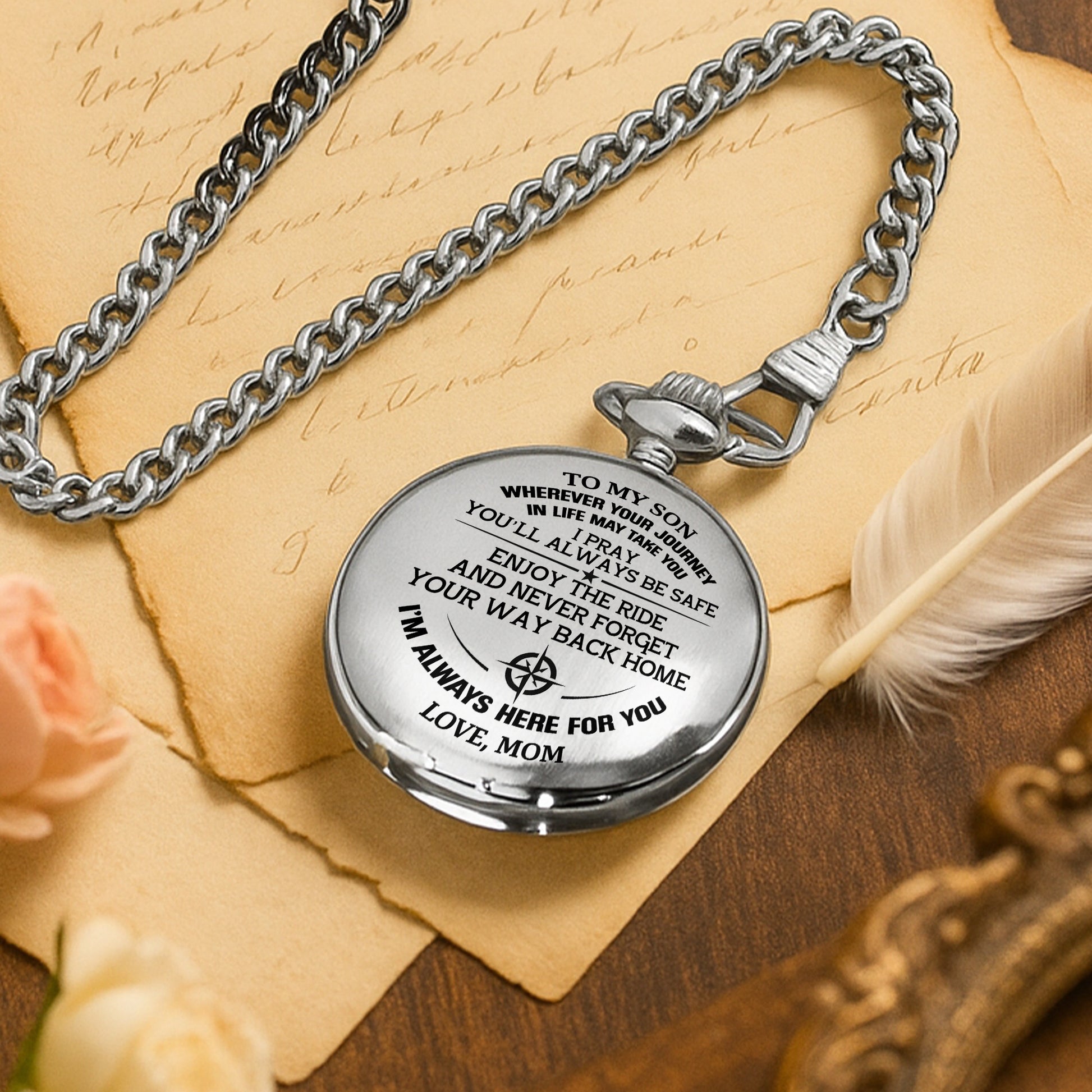 Wherever Your Journey, Compass Pocket Watch
