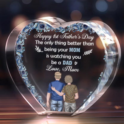 Happy 1st Father's Day, Flowers and Parent and Child