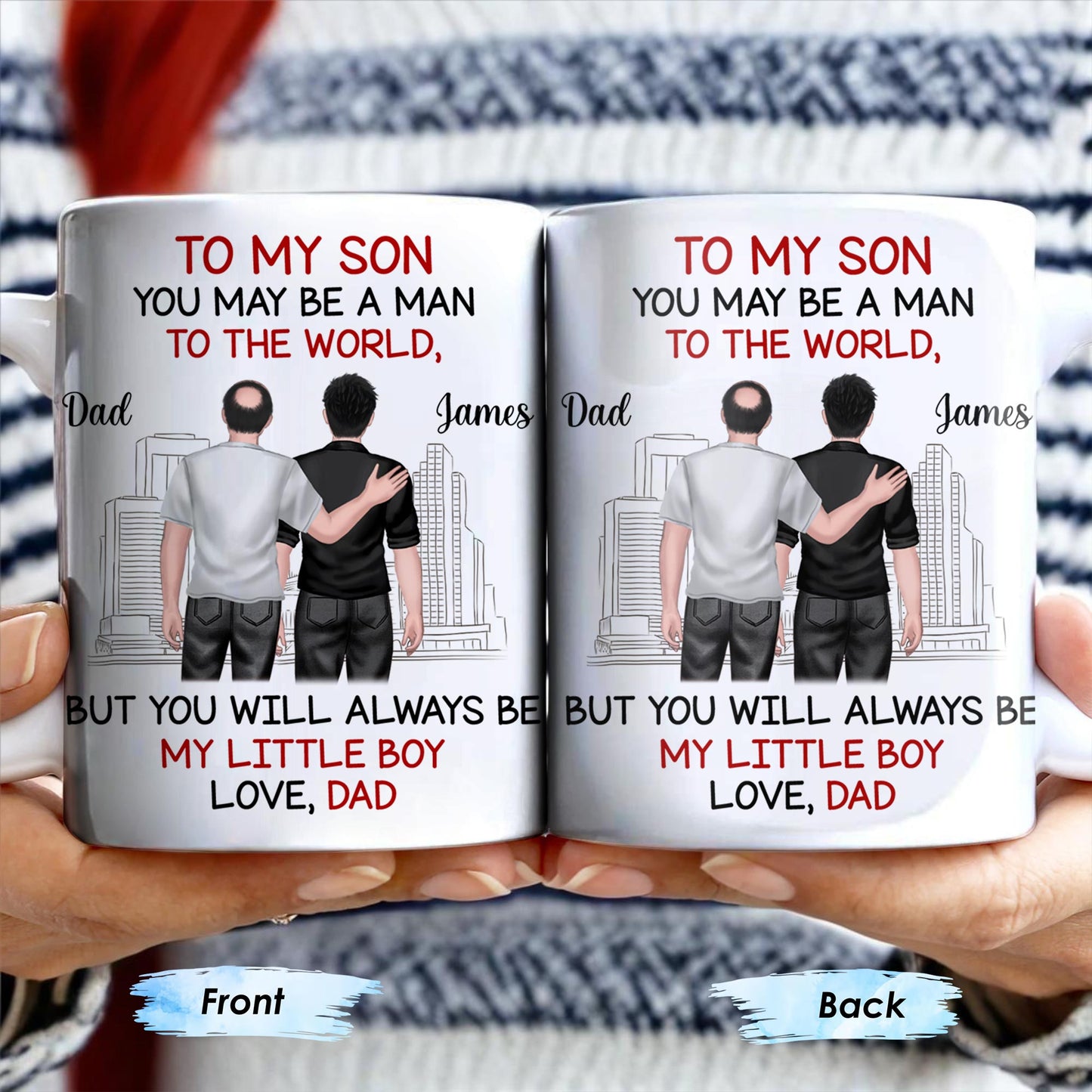 To My Son, You May Be A Man To The World, Father And Son Looking At City Skyline