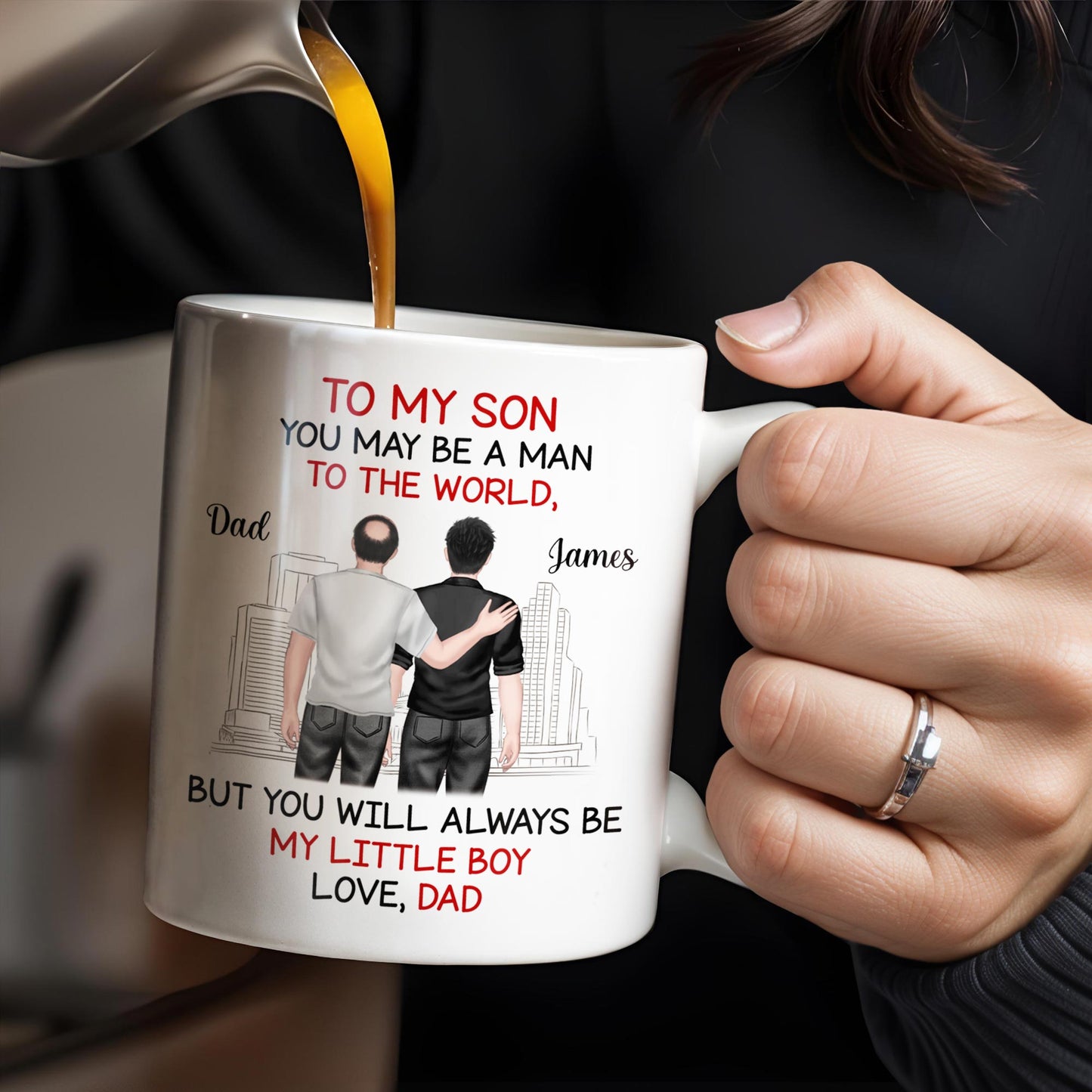 To My Son, You May Be A Man To The World, Father And Son Looking At City Skyline