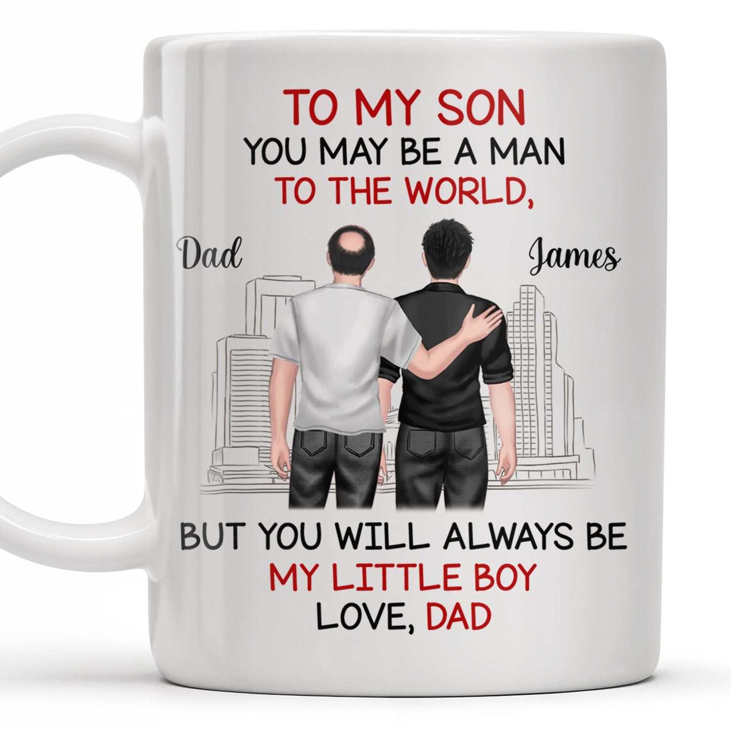 To My Son, You May Be A Man To The World, Father And Son Looking At City Skyline