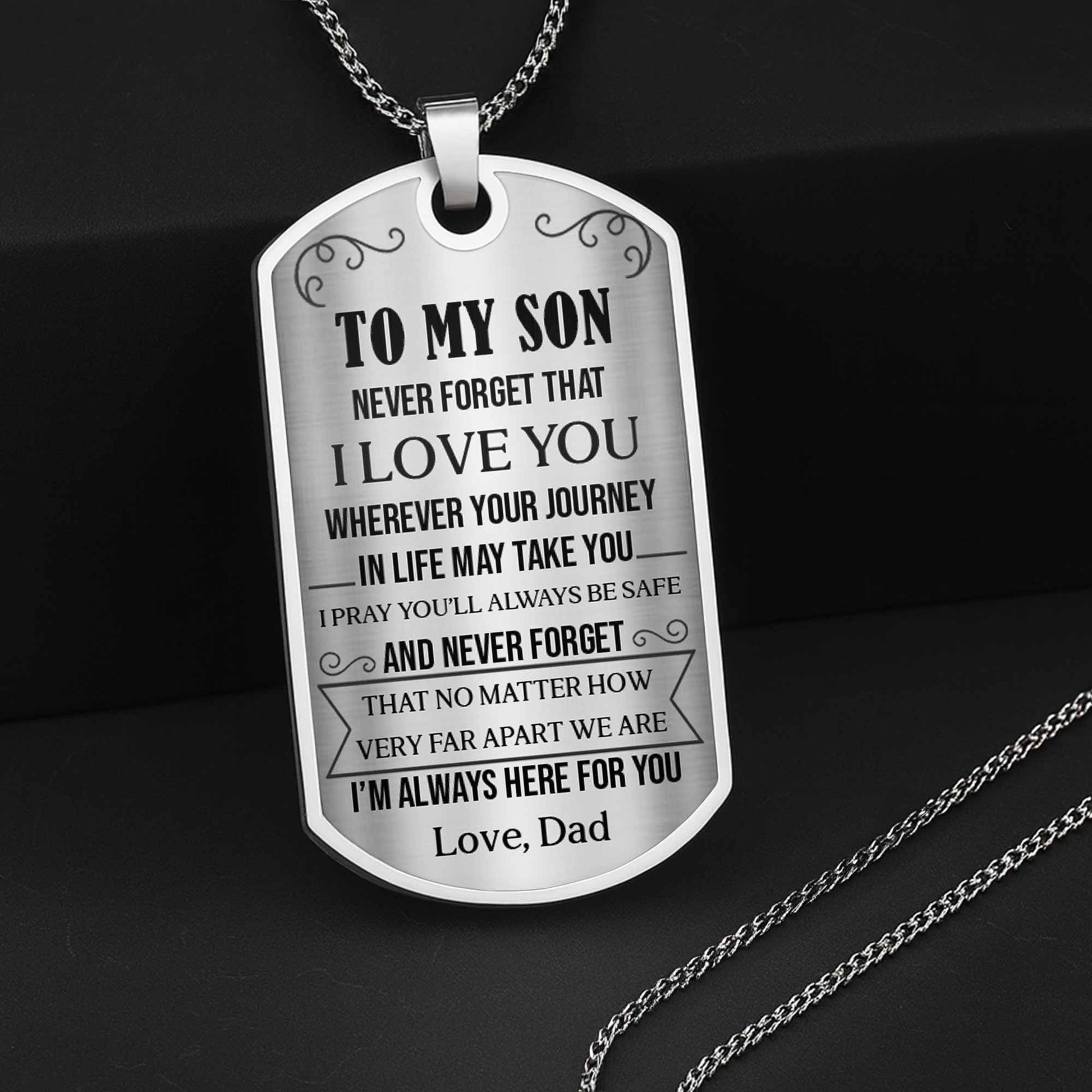 To My Son, Never Forget That I Love You, Tree And Bird Necklace