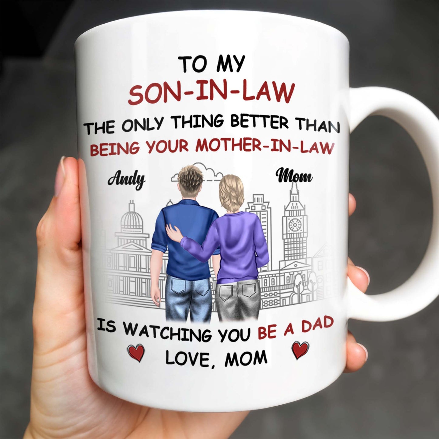 To My Son-In-Law The Only Thing Better Than Being Your Mother-In-Law, Cityscape and Heart