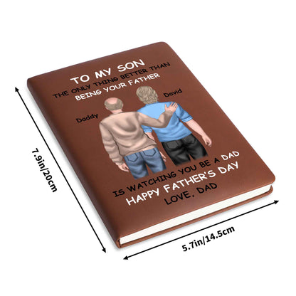 Watching You Be A Dad, Father And Son Standing Together