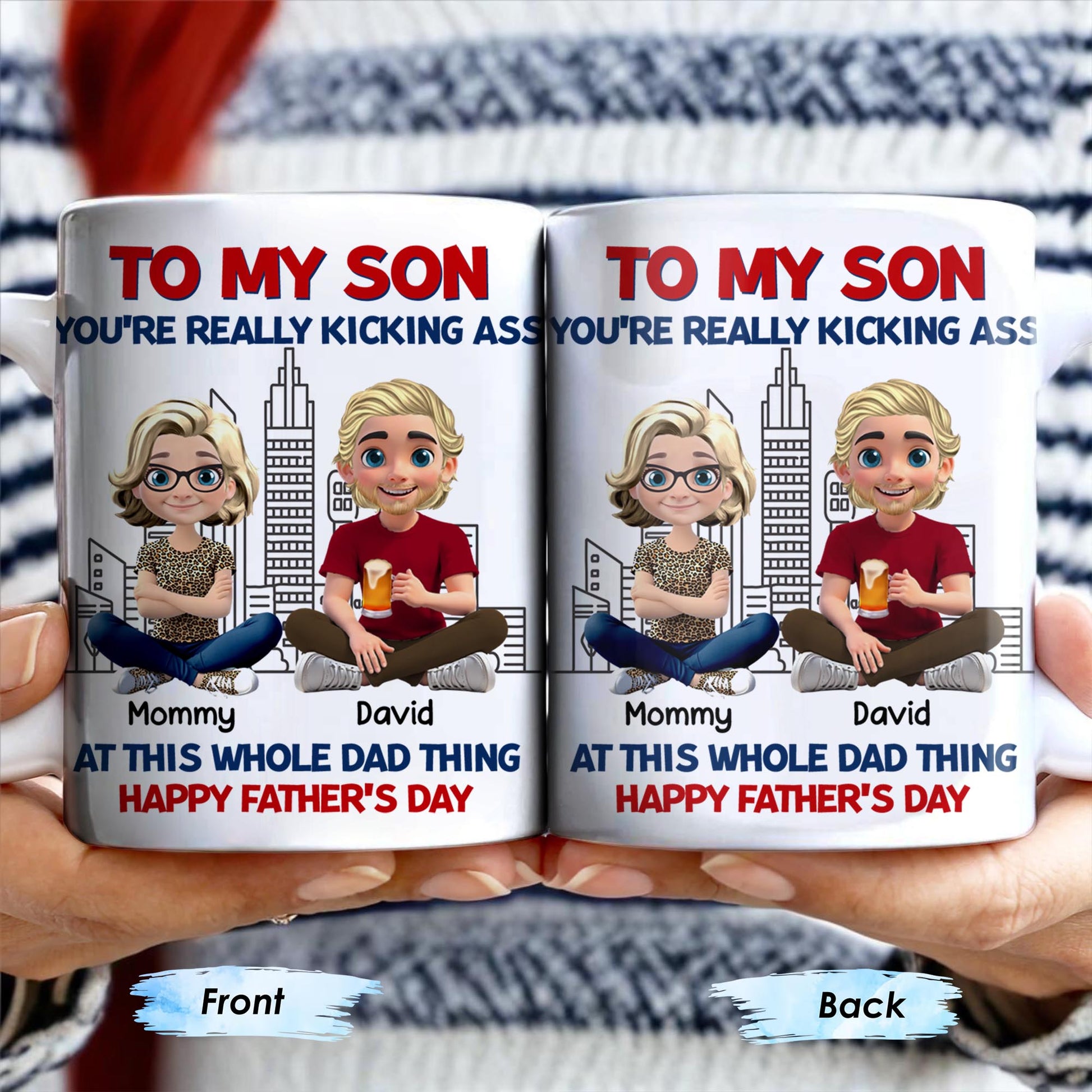 To My Son You're Really Kicking Ass At This Whole Dad Thing, Cartoon Characters and City Skyline