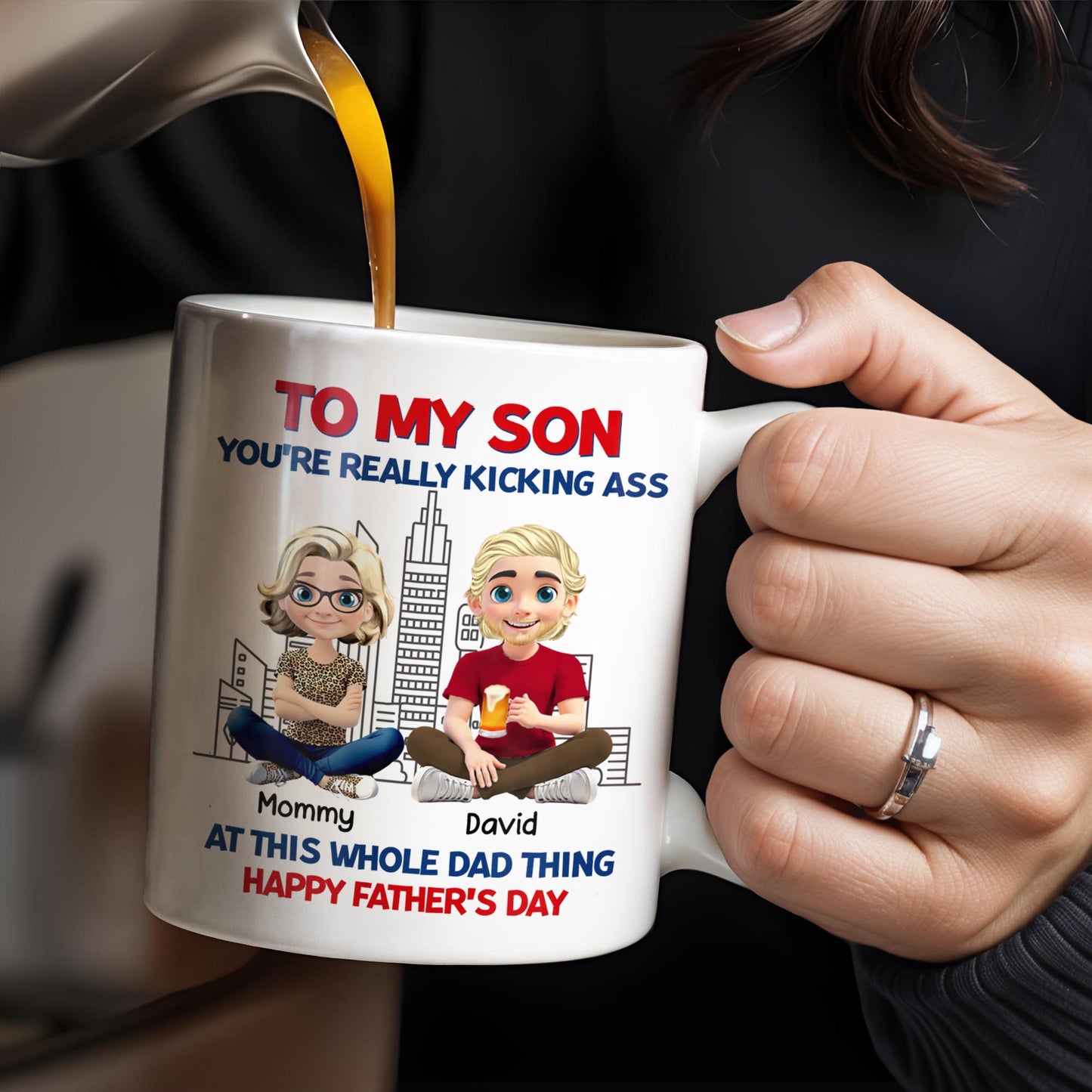 To My Son You're Really Kicking Ass At This Whole Dad Thing, Cartoon Characters and City Skyline