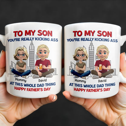 To My Son You're Really Kicking Ass At This Whole Dad Thing, Cartoon Characters and City Skyline