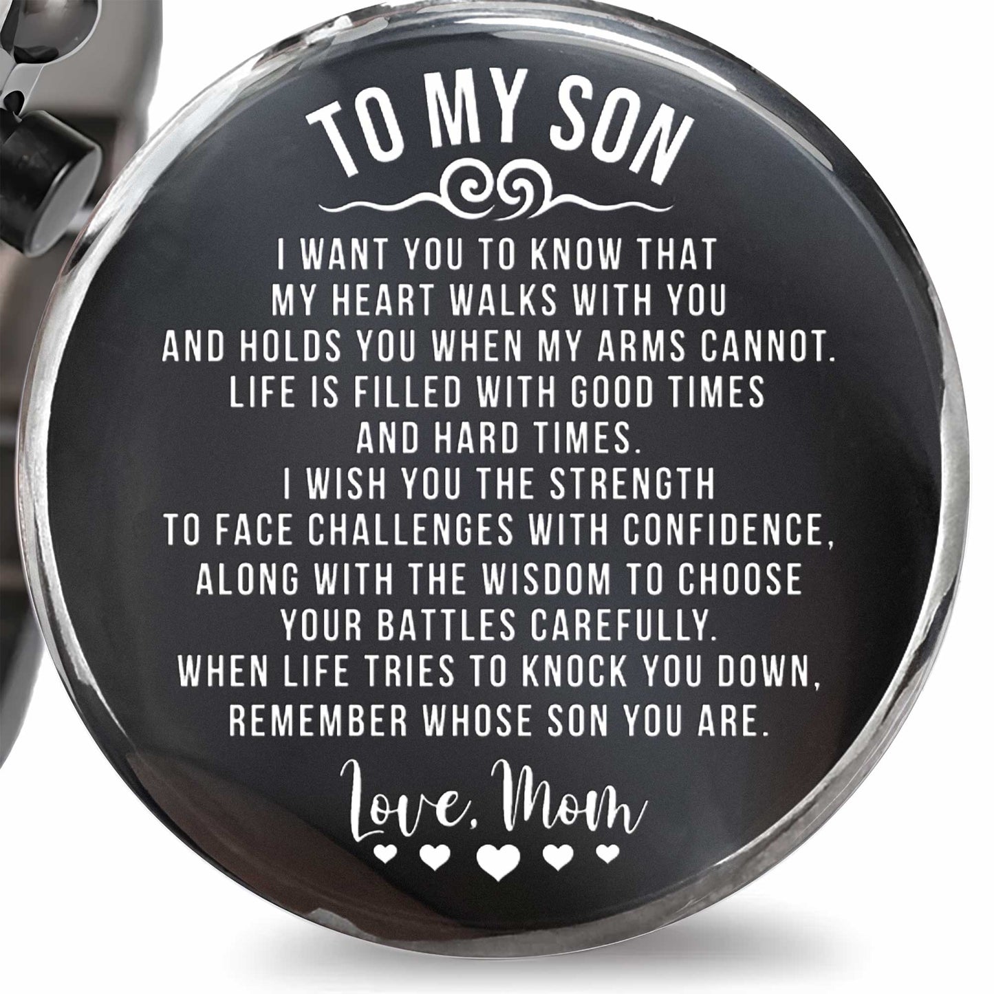To My Son, Wooden Texture And Clock Design