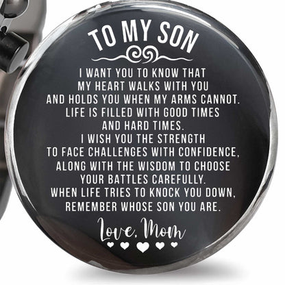 To My Son, Wooden Texture And Clock Design