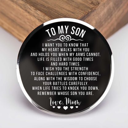 To My Son, Wooden Texture And Clock Design