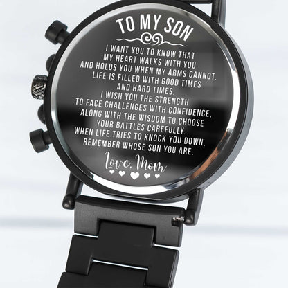 To My Son, Wooden Texture And Clock Design