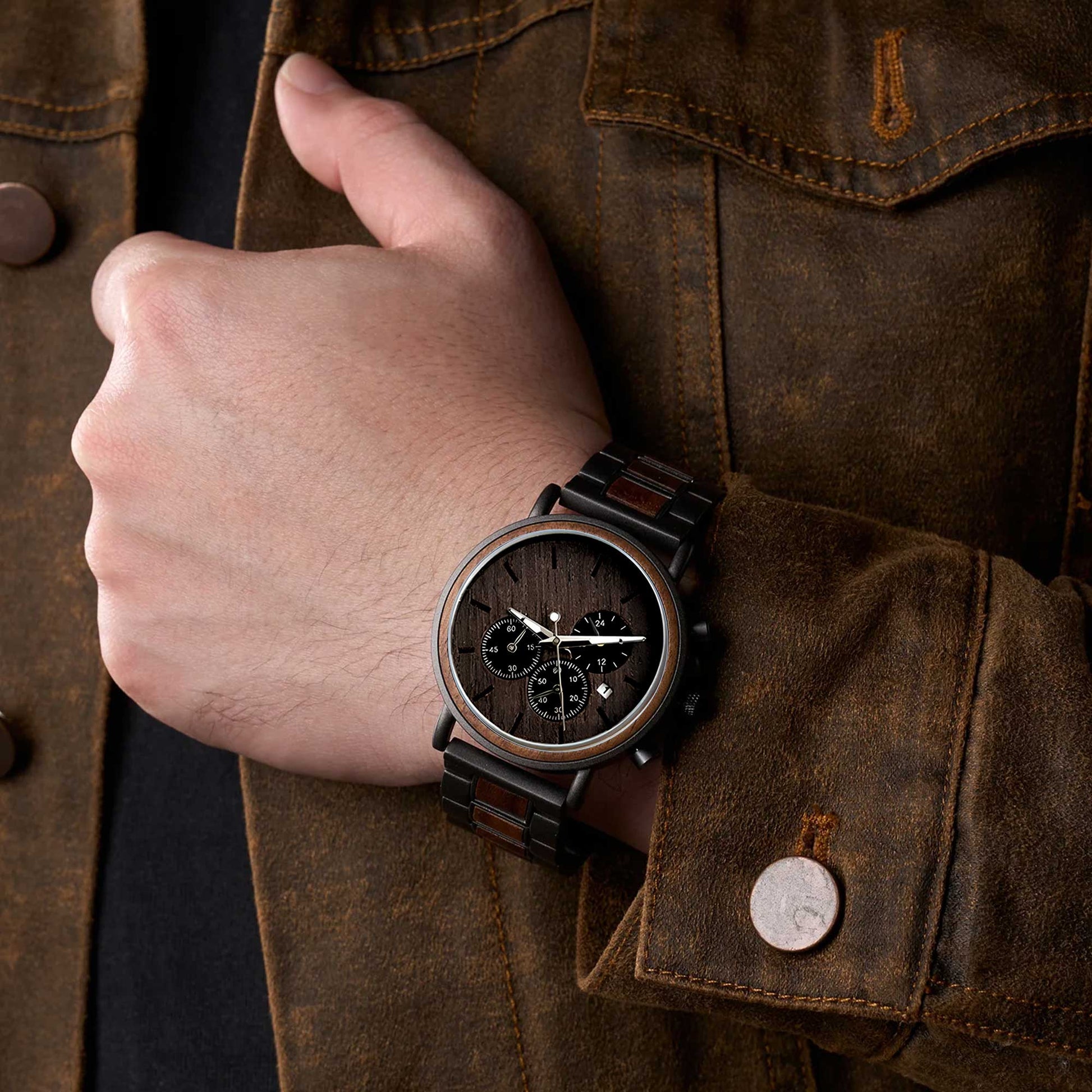 To My Son, Wooden Texture And Clock Design