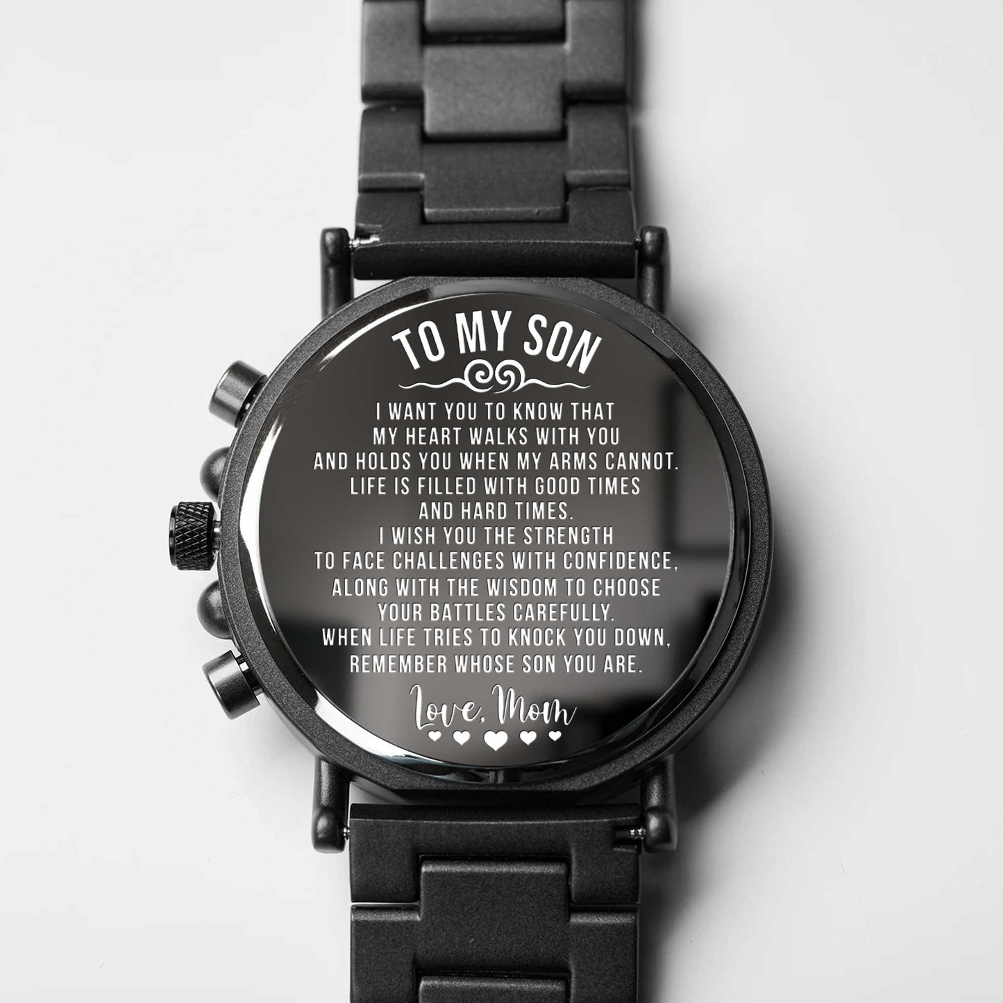 To My Son, Wooden Texture And Clock Design