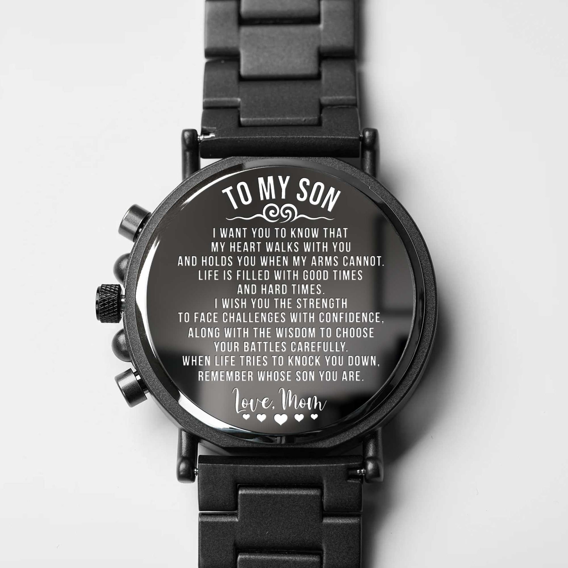 To My Son, Wooden Texture And Clock Design