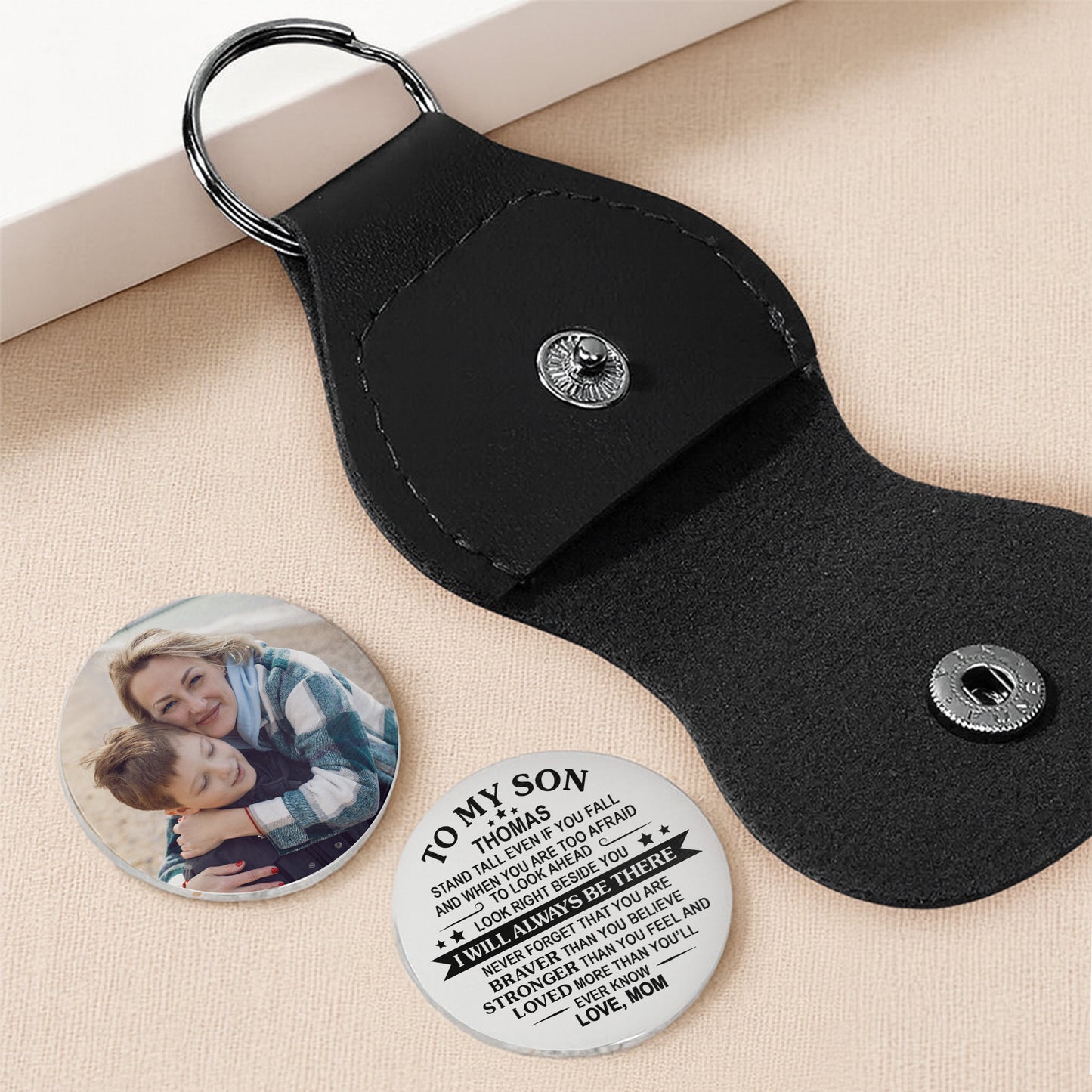 To My Son, Braver, Stronger Keychain